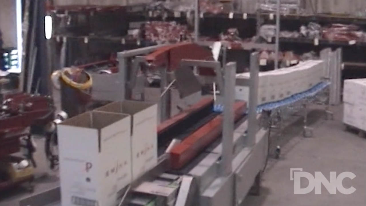 Wine bottle packing line